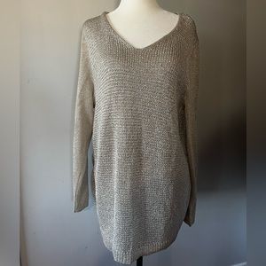 Womans Shimmering Chicos V Necked Sweater w/ lots of Style!!